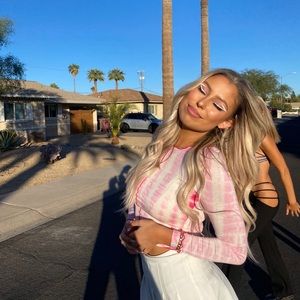 Princess Polly pink tie-dye shirt *worn once*